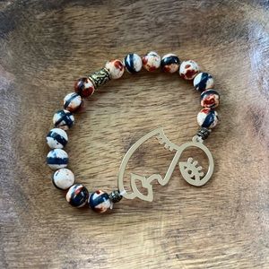 My beautiful boho handmade beaded with gold face women bracelets